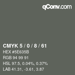 Color code: CMYK 5 / 0 / 8 / 61 | qconv.com