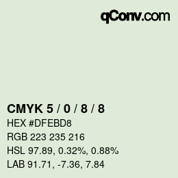 カラーコード: CMYK 5 / 0 / 8 / 8 | qconv.com