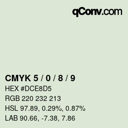 カラーコード: CMYK 5 / 0 / 8 / 9 | qconv.com