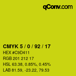 Color code: CMYK 5 / 0 / 92 / 17 | qconv.com