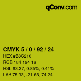 Farbcode: CMYK 5 / 0 / 92 / 24 | qconv.com