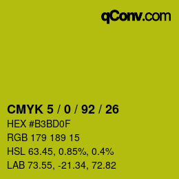 颜色代码: CMYK 5 / 0 / 92 / 26 | qconv.com