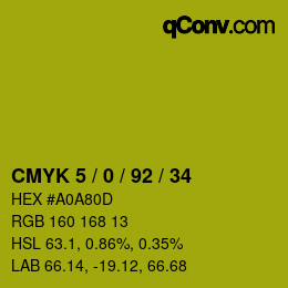 Color code: CMYK 5 / 0 / 92 / 34 | qconv.com