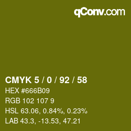 カラーコード: CMYK 5 / 0 / 92 / 58 | qconv.com
