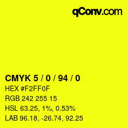 Color code: CMYK 5 / 0 / 94 / 0 | qconv.com