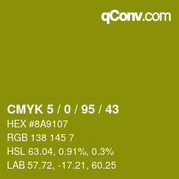 Color code: CMYK 5 / 0 / 95 / 43 | qconv.com