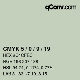 Color code: CMYK 5 / 0 / 9 / 19 | qconv.com