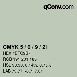 Color code: CMYK 5 / 0 / 9 / 21 | qconv.com