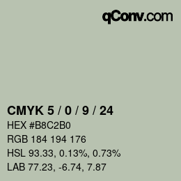 颜色代码: CMYK 5 / 0 / 9 / 24 | qconv.com