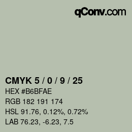 颜色代码: CMYK 5 / 0 / 9 / 25 | qconv.com