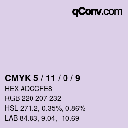 カラーコード: CMYK 5 / 11 / 0 / 9 | qconv.com