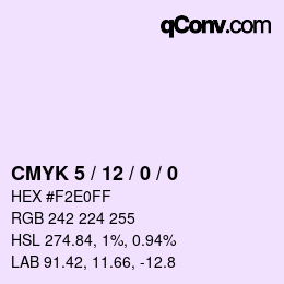 カラーコード: CMYK 5 / 12 / 0 / 0 | qconv.com