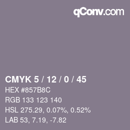 Código de color: CMYK 5 / 12 / 0 / 45 | qconv.com