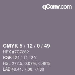 Código de color: CMYK 5 / 12 / 0 / 49 | qconv.com