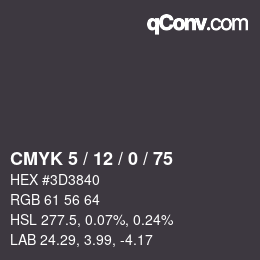 颜色代码: CMYK 5 / 12 / 0 / 75 | qconv.com