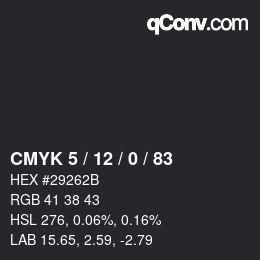 Color code: CMYK 5 / 12 / 0 / 83 | qconv.com