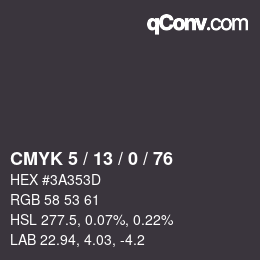 Color code: CMYK 5 / 13 / 0 / 76 | qconv.com