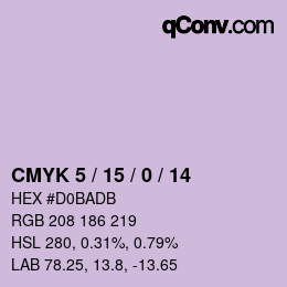 カラーコード: CMYK 5 / 15 / 0 / 14 | qconv.com