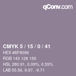 Color code: CMYK 5 / 15 / 0 / 41 | qconv.com