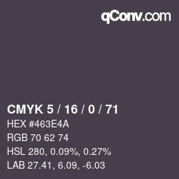 Código de color: CMYK 5 / 16 / 0 / 71 | qconv.com