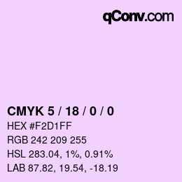 カラーコード: CMYK 5 / 18 / 0 / 0 | qconv.com