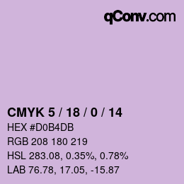 Farbcode: CMYK 5 / 18 / 0 / 14 | qconv.com