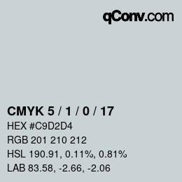 颜色代码: CMYK 5 / 1 / 0 / 17 | qconv.com