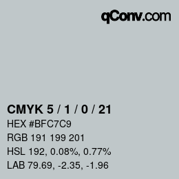 颜色代码: CMYK 5 / 1 / 0 / 21 | qconv.com