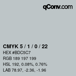 Color code: CMYK 5 / 1 / 0 / 22 | qconv.com