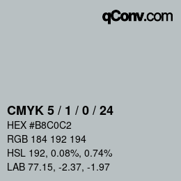 颜色代码: CMYK 5 / 1 / 0 / 24 | qconv.com