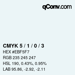 カラーコード: CMYK 5 / 1 / 0 / 3 | qconv.com
