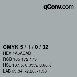 カラーコード: CMYK 5 / 1 / 0 / 32 | qconv.com
