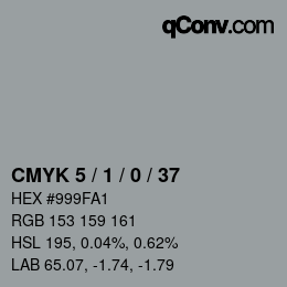 颜色代码: CMYK 5 / 1 / 0 / 37 | qconv.com