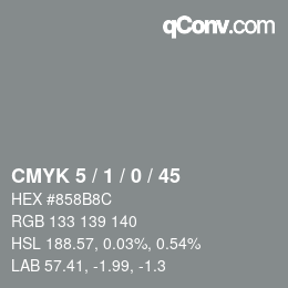 Color code: CMYK 5 / 1 / 0 / 45 | qconv.com