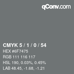 Color code: CMYK 5 / 1 / 0 / 54 | qconv.com