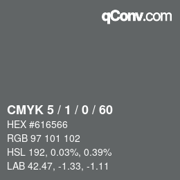 Color code: CMYK 5 / 1 / 0 / 60 | qconv.com