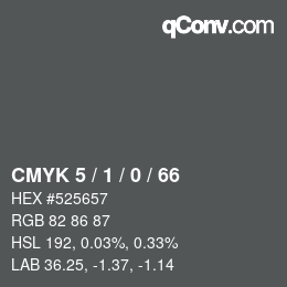 カラーコード: CMYK 5 / 1 / 0 / 66 | qconv.com
