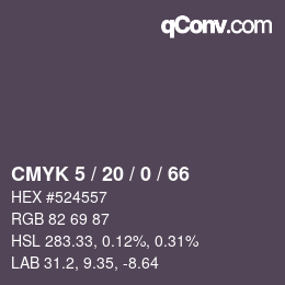 カラーコード: CMYK 5 / 20 / 0 / 66 | qconv.com