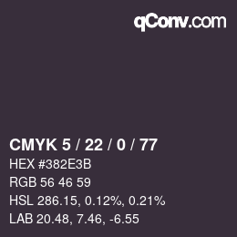 Code couleur: CMYK 5 / 22 / 0 / 77 | qconv.com