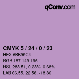 カラーコード: CMYK 5 / 24 / 0 / 23 | qconv.com