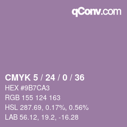 カラーコード: CMYK 5 / 24 / 0 / 36 | qconv.com