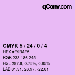 カラーコード: CMYK 5 / 24 / 0 / 4 | qconv.com