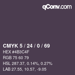 Color code: CMYK 5 / 24 / 0 / 69 | qconv.com