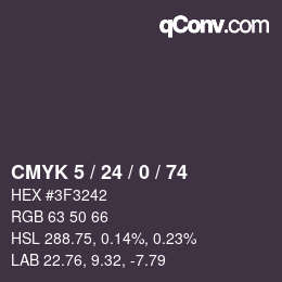 カラーコード: CMYK 5 / 24 / 0 / 74 | qconv.com