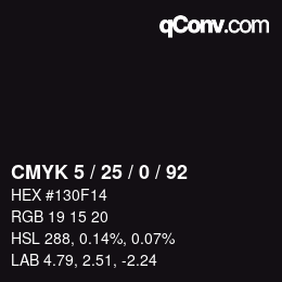 カラーコード: CMYK 5 / 25 / 0 / 92 | qconv.com