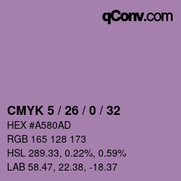 Farbcode: CMYK 5 / 26 / 0 / 32 | qconv.com