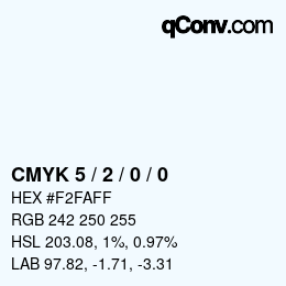 Code couleur: CMYK 5 / 2 / 0 / 0 | qconv.com