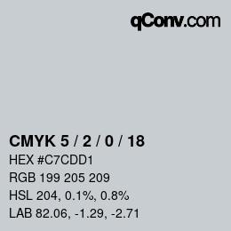 Color code: CMYK 5 / 2 / 0 / 18 | qconv.com