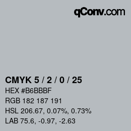 カラーコード: CMYK 5 / 2 / 0 / 25 | qconv.com