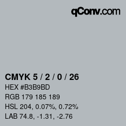 颜色代码: CMYK 5 / 2 / 0 / 26 | qconv.com